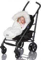 Дитячий конверт на овчині доречі Baby XS Білий з опушкою, (-20°C)